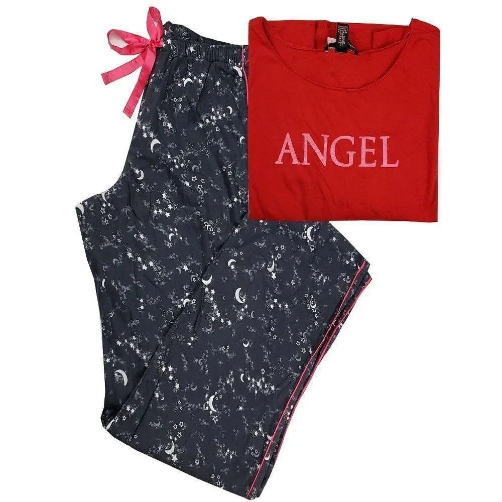 VS Gray Celestial Print Pants Red Sleepshirt